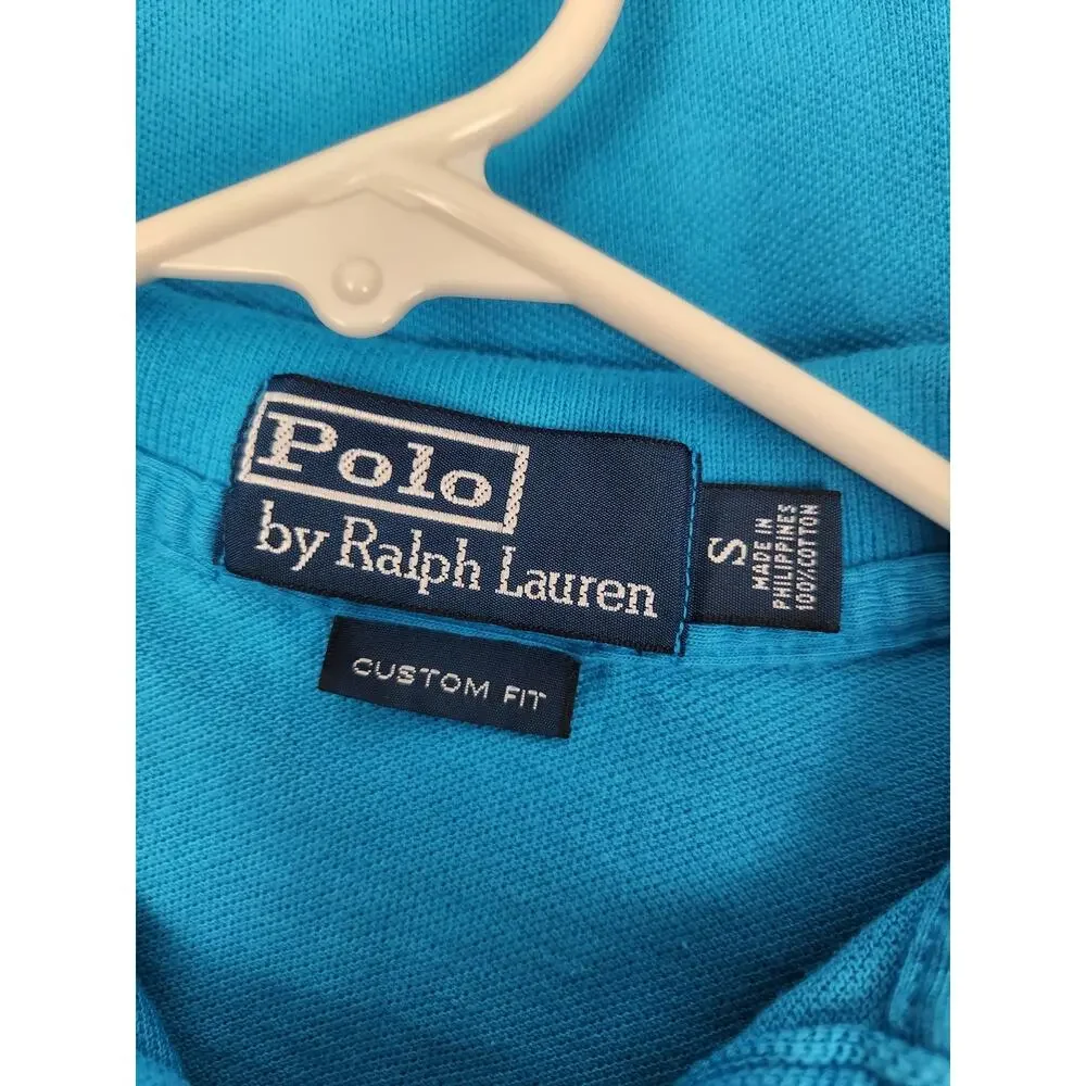 Vintage Polo Ralph Lauren Polo Shirt Turquoise Blue Men Small Logo Short Sleeve